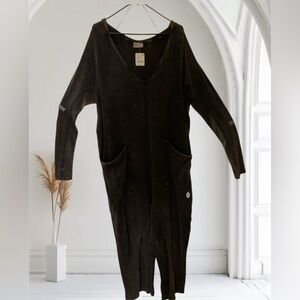 NWT Free People Movement™ Hot Shot Long Sleeve One-Piece. Black Washed LRG